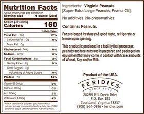 FERIDIES unsalted Virginia peanuts crunchy close-up perfect for pure peanut flavor