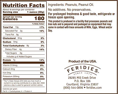 FERIDIES unsalted Virginia peanuts office snack – ready-to-eat convenience.