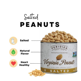 FERIDIES Virginia peanuts open can view, ready-to-snack portion.