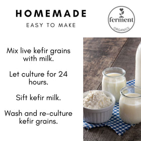 Ferment Organics guides and video trainings for beginner kefir makers.