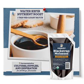 Fermentaholics organic molasses ideal for baking, brewing, preserving, and natural sweetening.