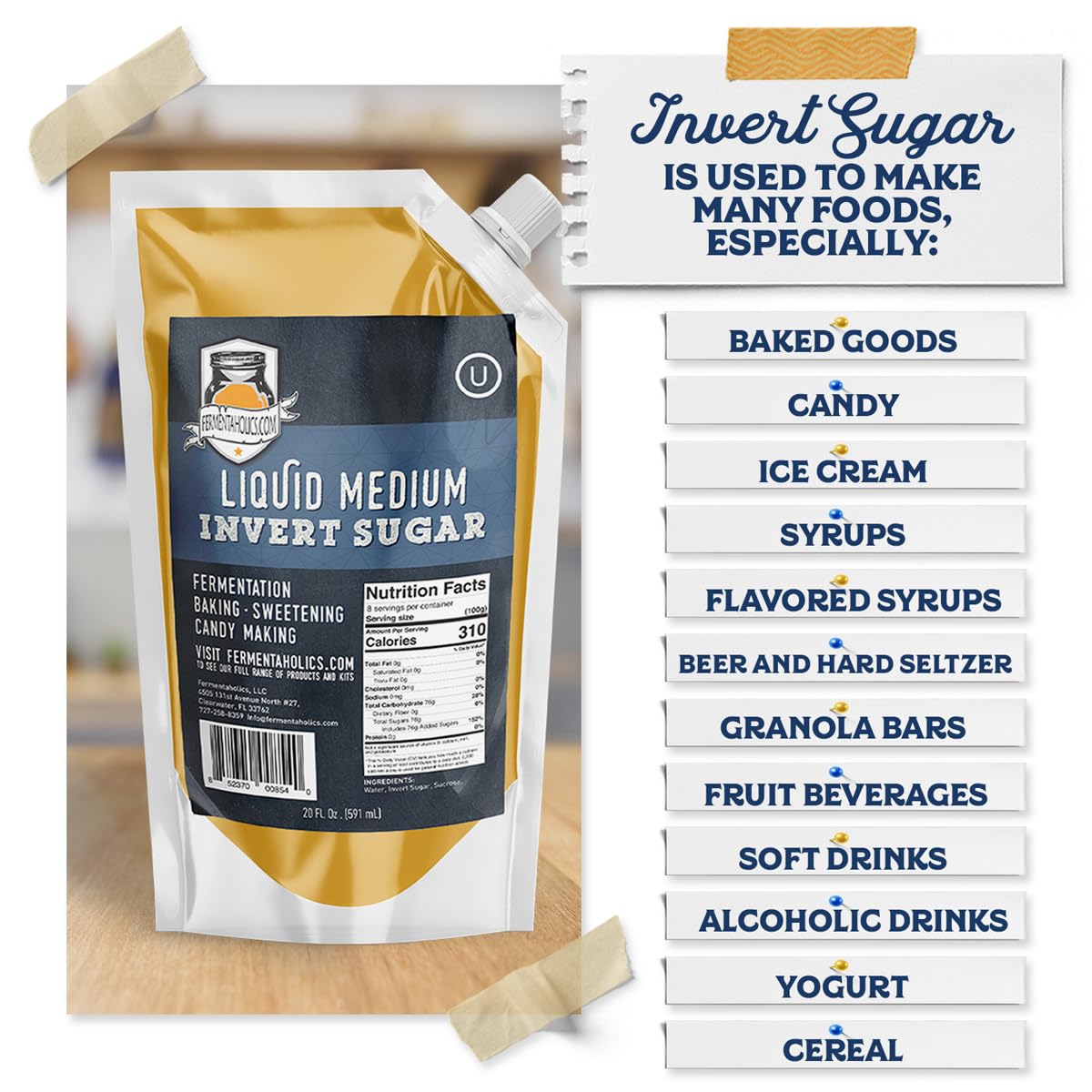 Fermentaholics invert sugar syrup ingredients highlight cane-based invert