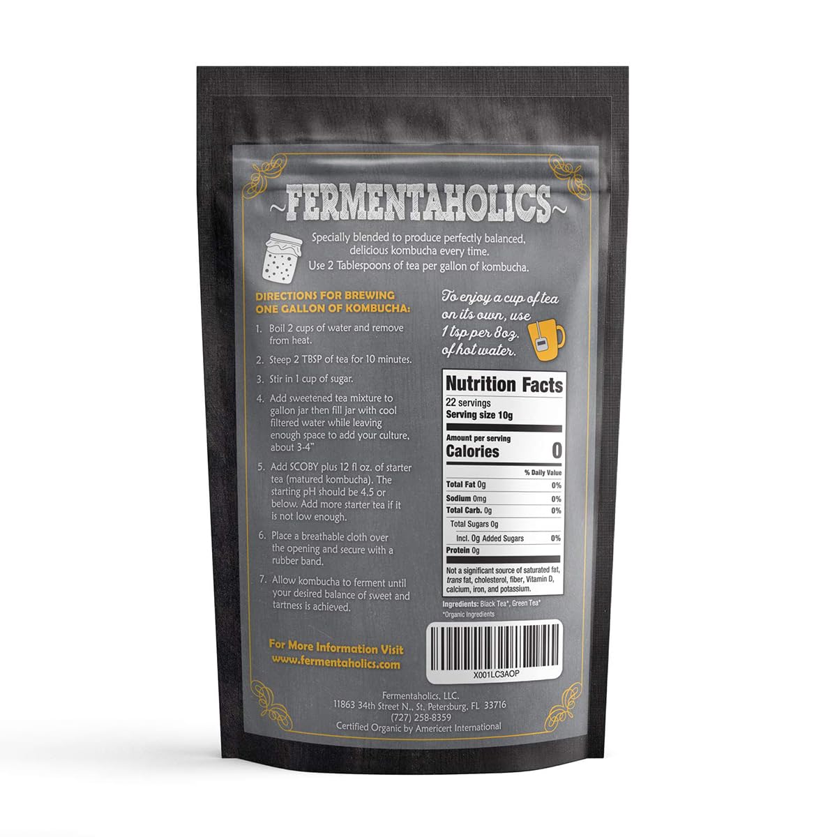 Loose-leaf organic blend closeup shows rich tea leaves for steady fermentation