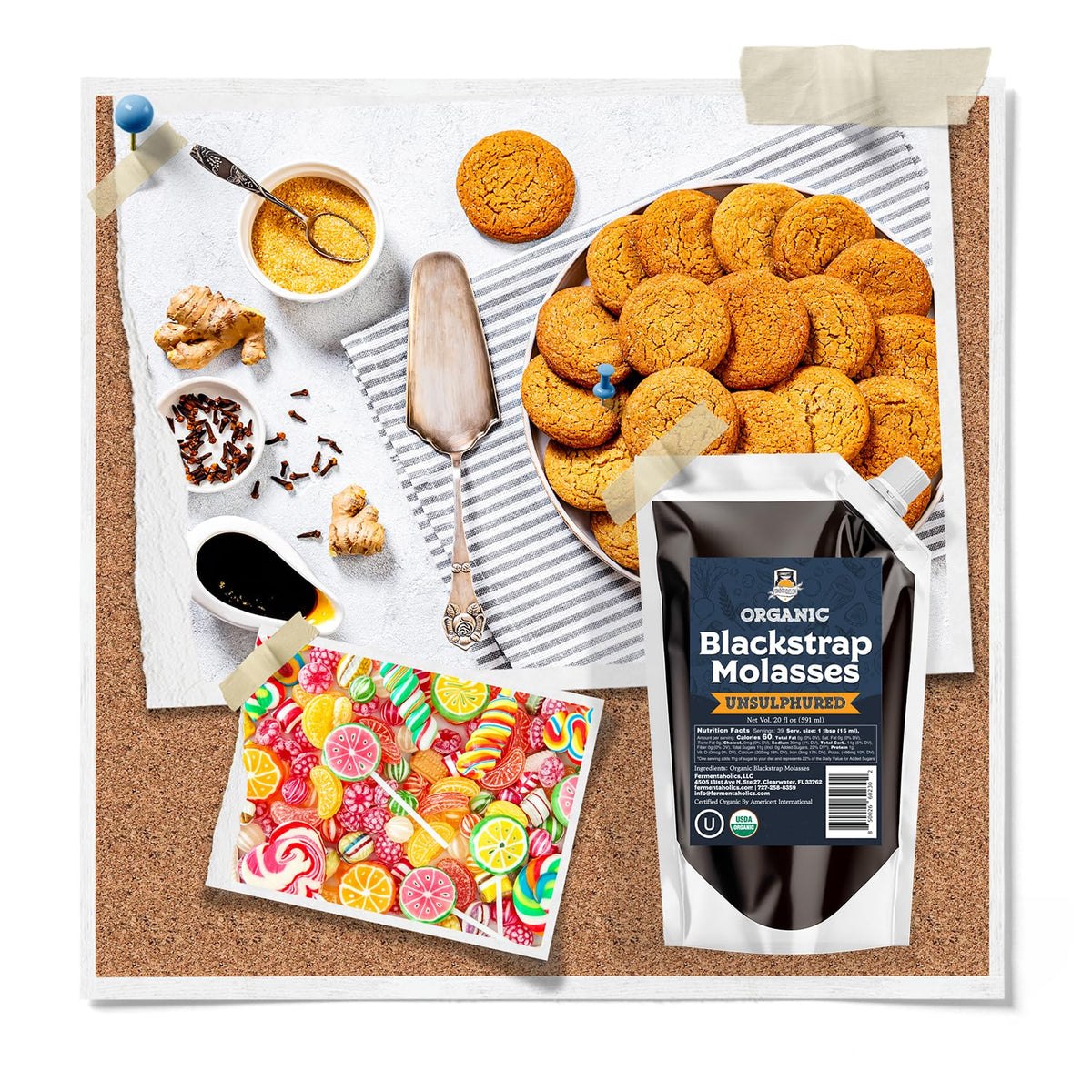Fermentaholics OU Kosher label on pouch for versatile culinary use.