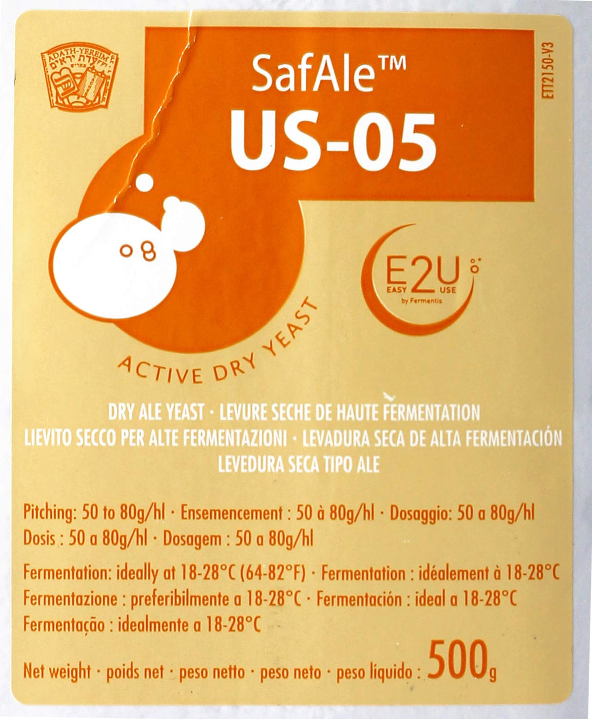 Fermentis SafAle US-05 yeast ready to pitch directly into wort for streamlined brew.