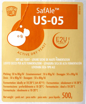 Fermentis SafAle US-05 yeast ready to pitch directly into wort for streamlined brew.