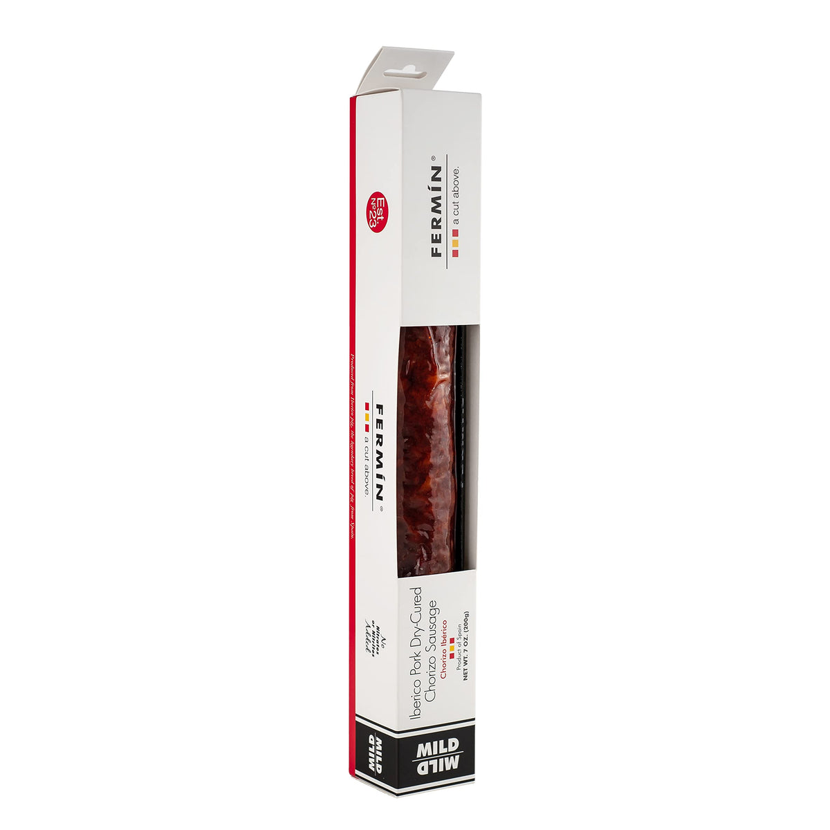 FERMIN Iberico Chorizo whole sausage on board, ideal for tapas