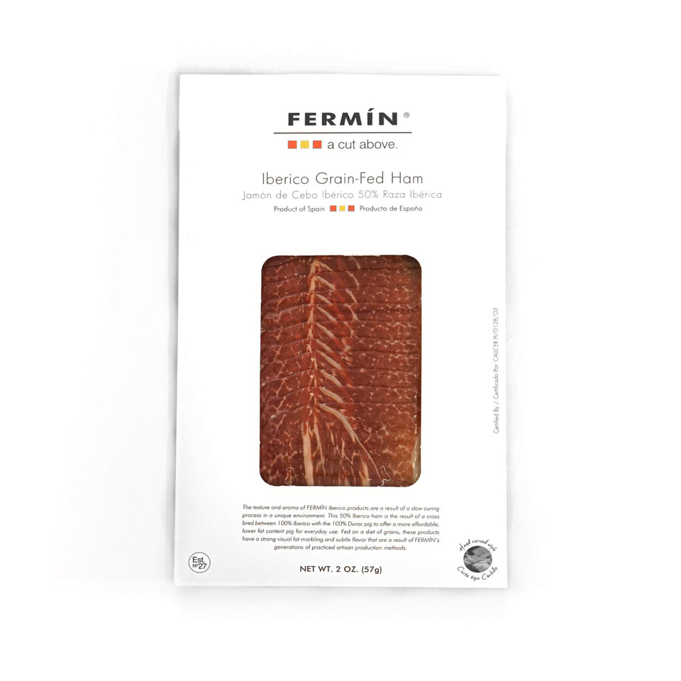 FERMIN Jamon Iberico sliced 2oz, perfect for tapas and cheese boards.
