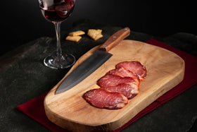 FERMIN thin-slices Iberico pork loin 2oz laid out for tapas and tasting.
