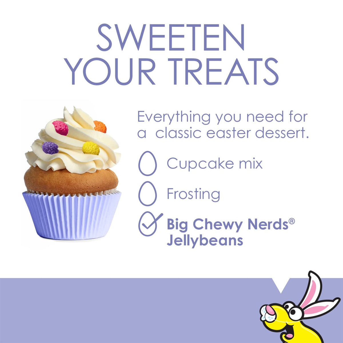 Ferrara Big Chewy NERDS Jelly Beans shell and center deliver a big crunch.