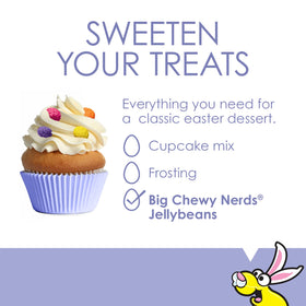 Ferrara Big Chewy NERDS Jelly Beans shell and center deliver a big crunch.