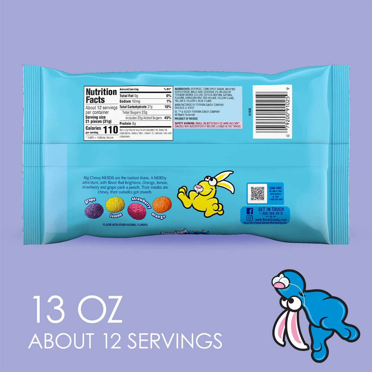 Ferrara Big Chewy NERDS Jelly Beans ideal for gifting and Easter baskets.
