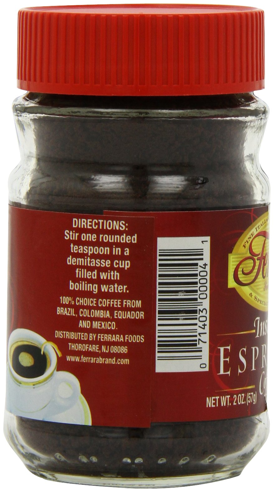 Ferrara instant espresso used as a baking ingredient for mochas, tiramisu, and desserts.