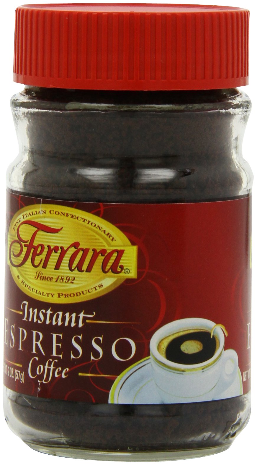 Ferrara package with clear label, signaling convenient 12-ounce total in six jars.