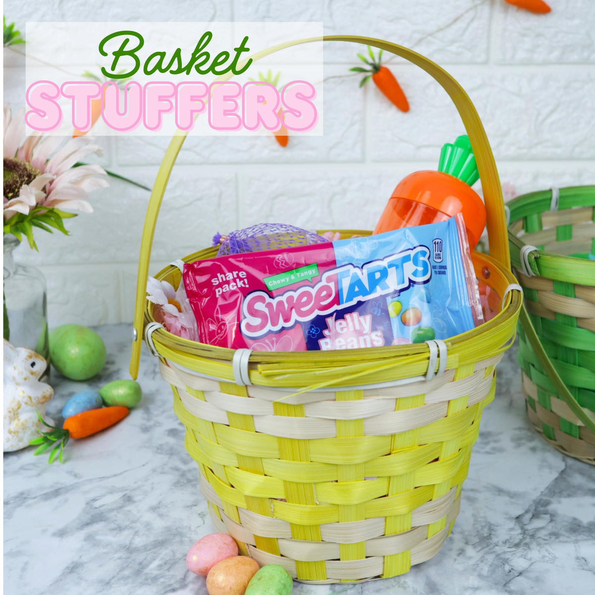 Ferrara SweeTarts Jelly Beans in a pastel Easter basket, perfect gift.