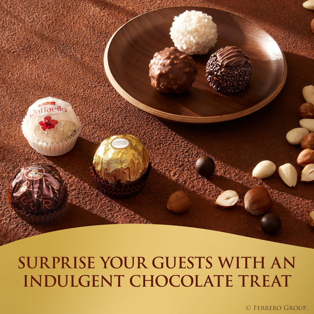 Elegant Ferrero packaging emphasizing premium gifting quality.