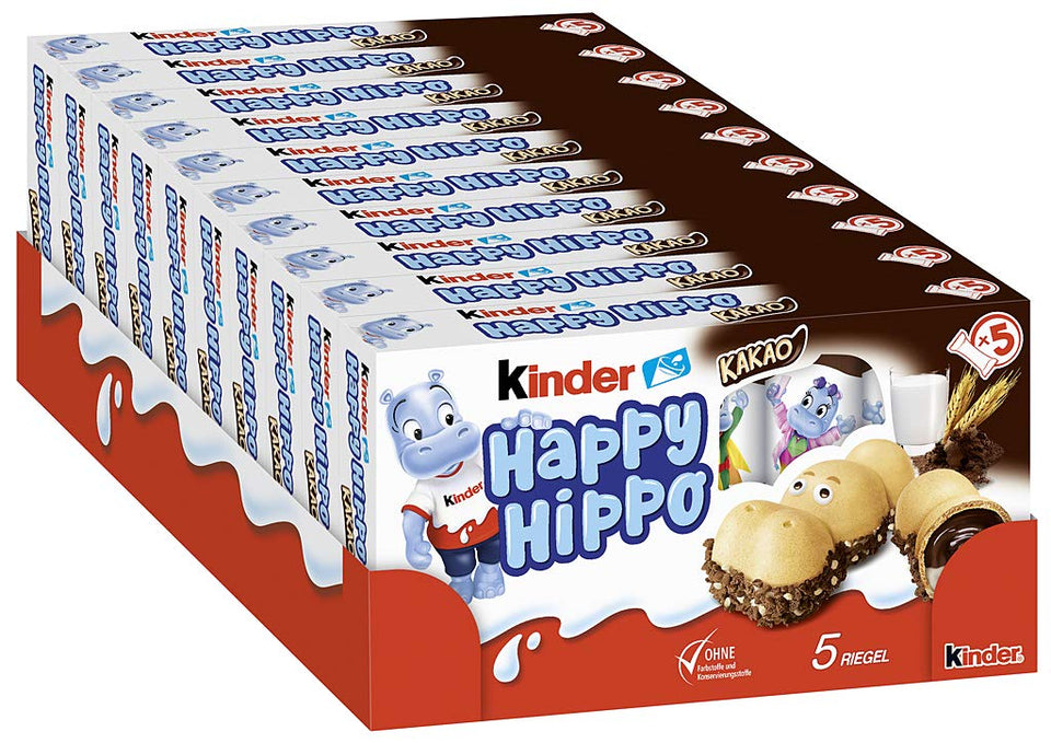 Ferrero Kinder Happy Hippo 5-piece pack front view, ideal kid snack