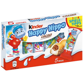 Kinder Happy Hippo wafer with cocoa cream center, perfect for a quick kid-friendly snack.