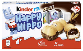 Ferrero Kinder Happy Hippo wafer texture close-up with milky filling