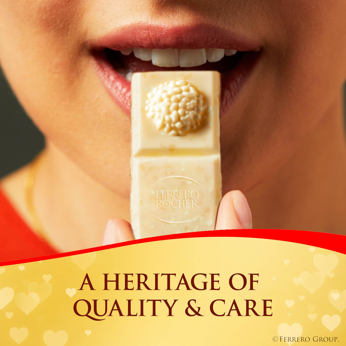 Ferrero Rocher bars creamy filling and hazelnuts in white chocolate.