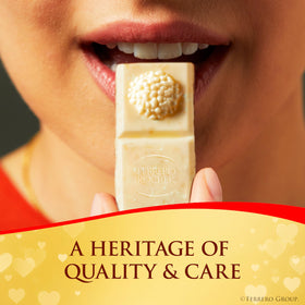 Ferrero Rocher bars creamy filling and hazelnuts in white chocolate.