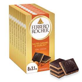 Ferrero Rocher bars with a dark coating and hazelnuts, ideal for gifting and celebrations