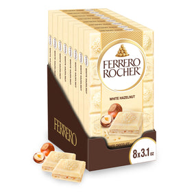 Ferrero Rocher bars pack front; premium chocolate gift-ready presentation.