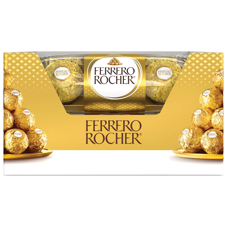 Ferrero Rocher golden wrapper highlights premium gift presentation