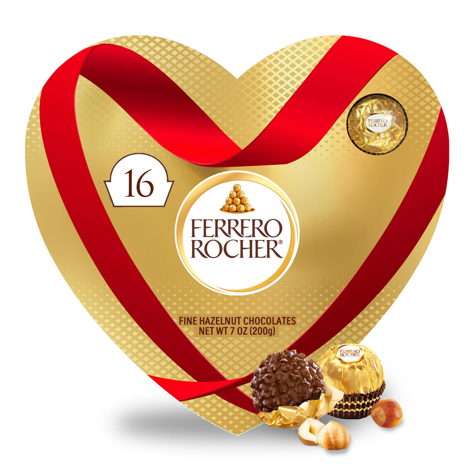 Ferrero Rocher heart gift box front view, ideal for Valentine’s gifting