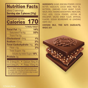 Ferrero Rocher milk hazelnut squares close-up showing premium ingredients for a refined treat