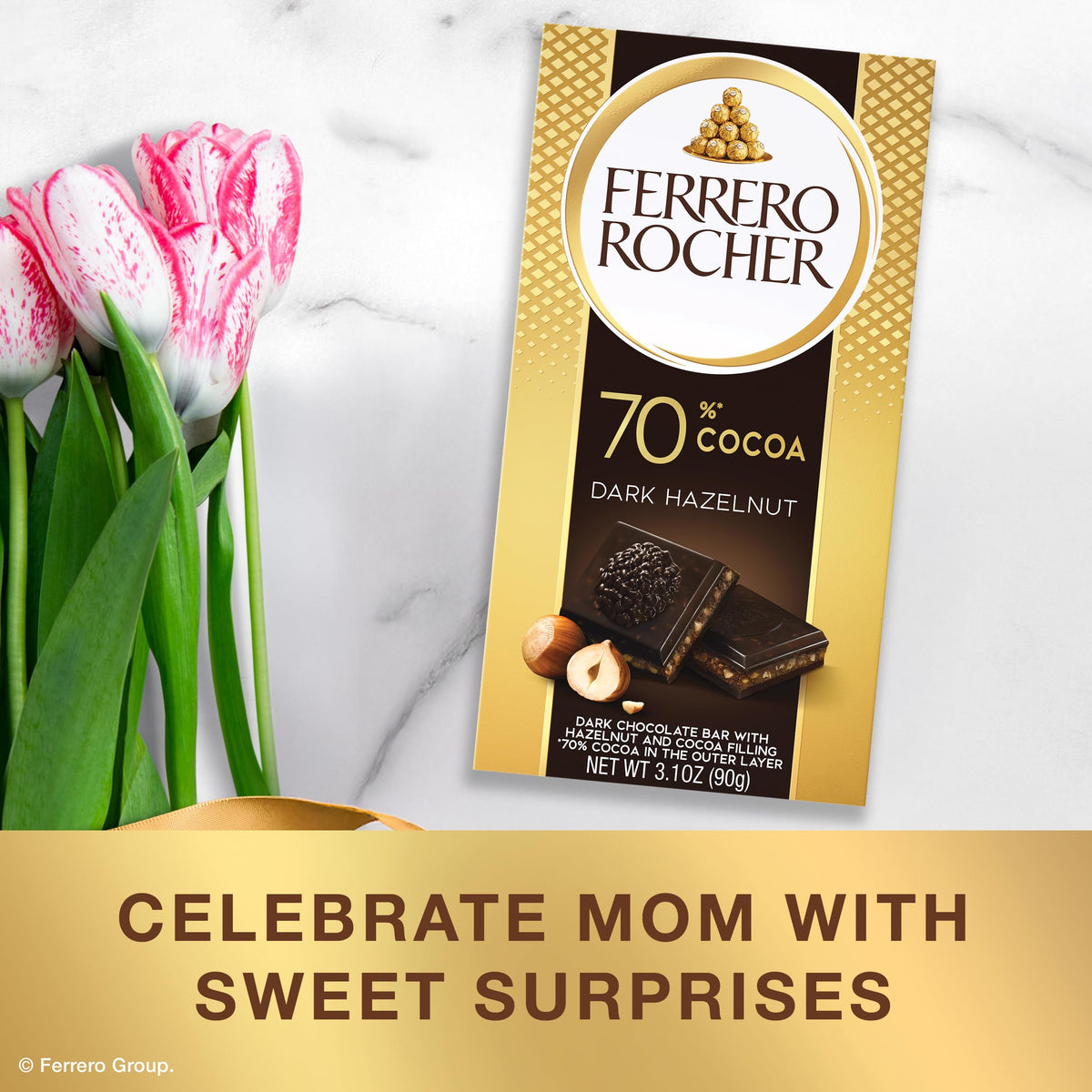 Gold-foil packaging of Ferrero Rocher for Easter gifting