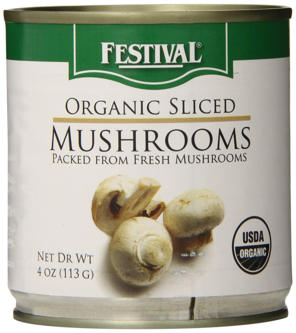 Festival Instecho organic sliced mushrooms front view for quick meals