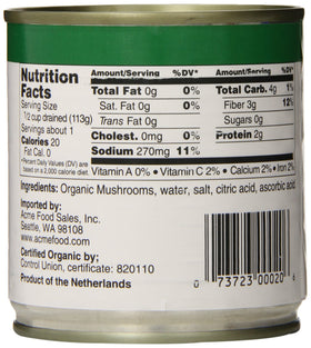 Festival Instecho organic sliced mushrooms side view in convenient packaging