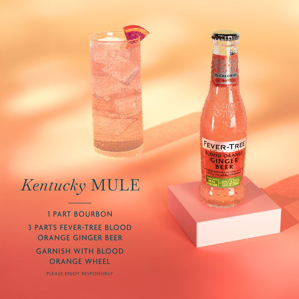 Fever-Tree Blood Orange Ginger Beer 6.8 oz bottle pack for entertaining.