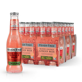 Fever-Tree Blood Orange Ginger Beer bottle highlights premium ingredients and balanced flavor.