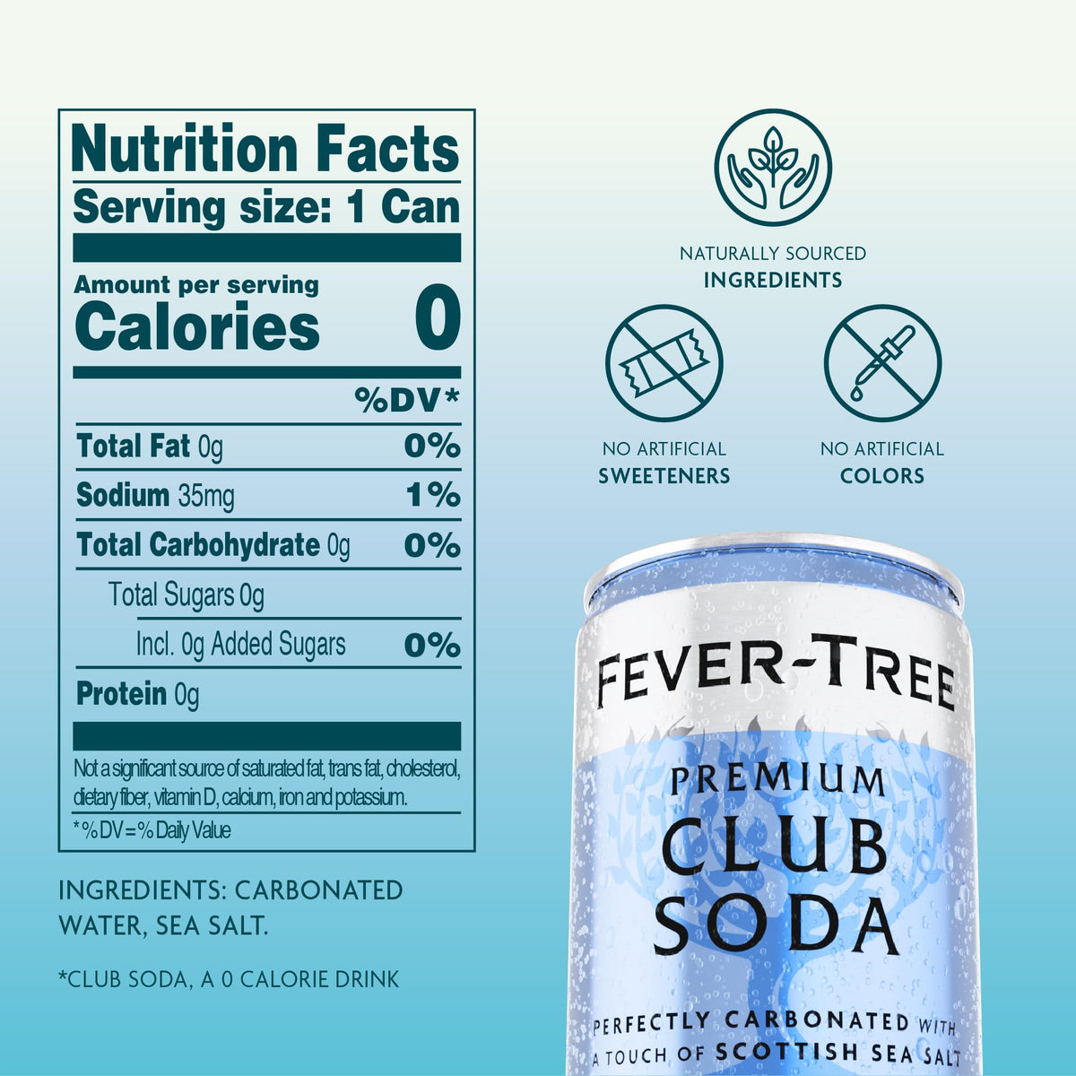 Fever-Tree Club Soda bulk pack of 24 cans for home bars
