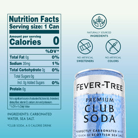 Fever-Tree Club Soda bulk pack of 24 cans for home bars