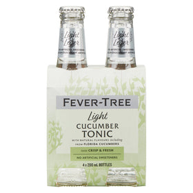 Fever-Tree cucumber tonic water bottle with crisp cucumber flavor for mixers