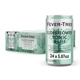 Fever-Tree Elderflower Tonic cans pack for entertaining refreshing non-alcoholic mixers
