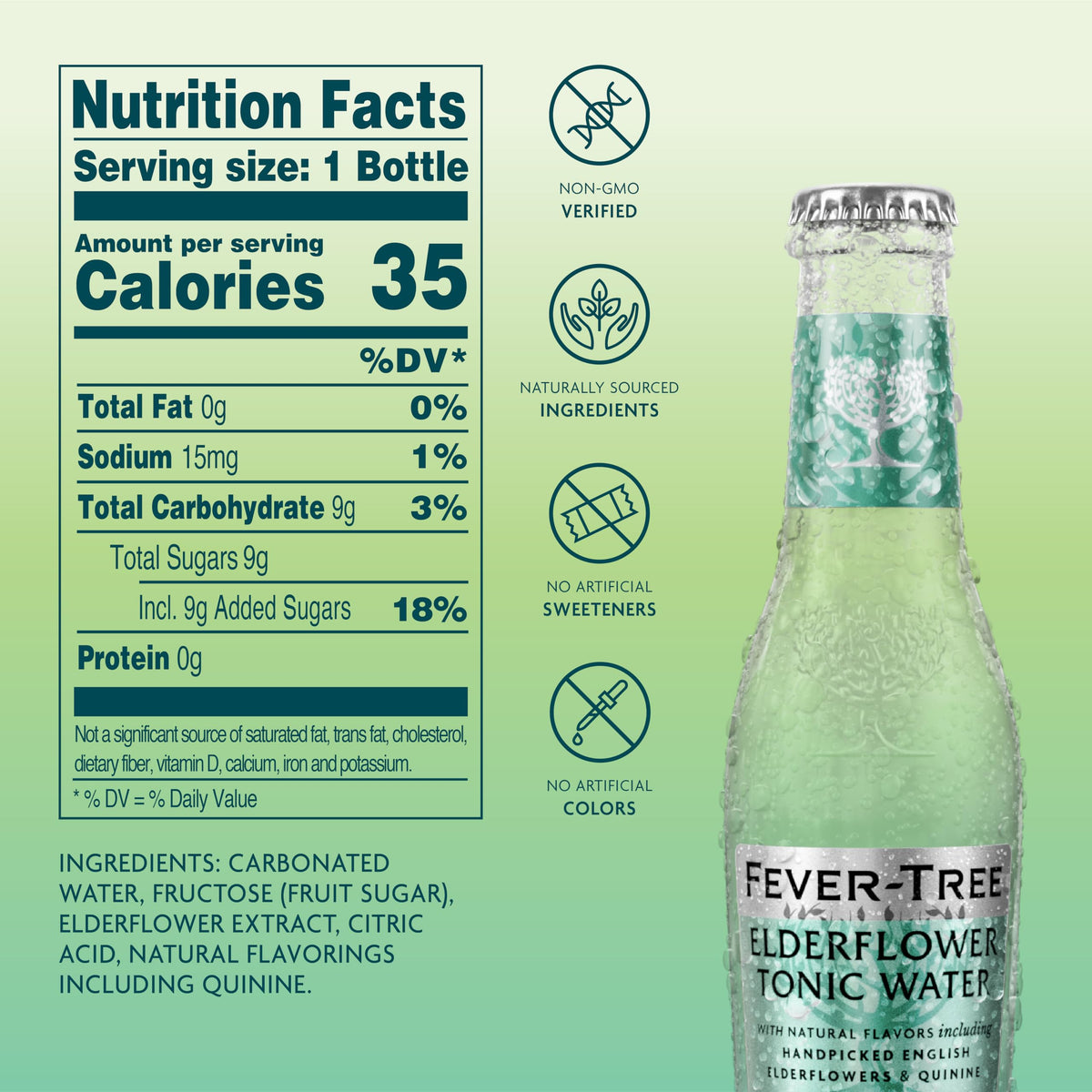 Fever-Tree Elderflower Tonic Water 24-bottle pack displayed for bulk purchase