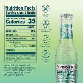Fever-Tree Elderflower Tonic Water 24-bottle pack displayed for bulk purchase