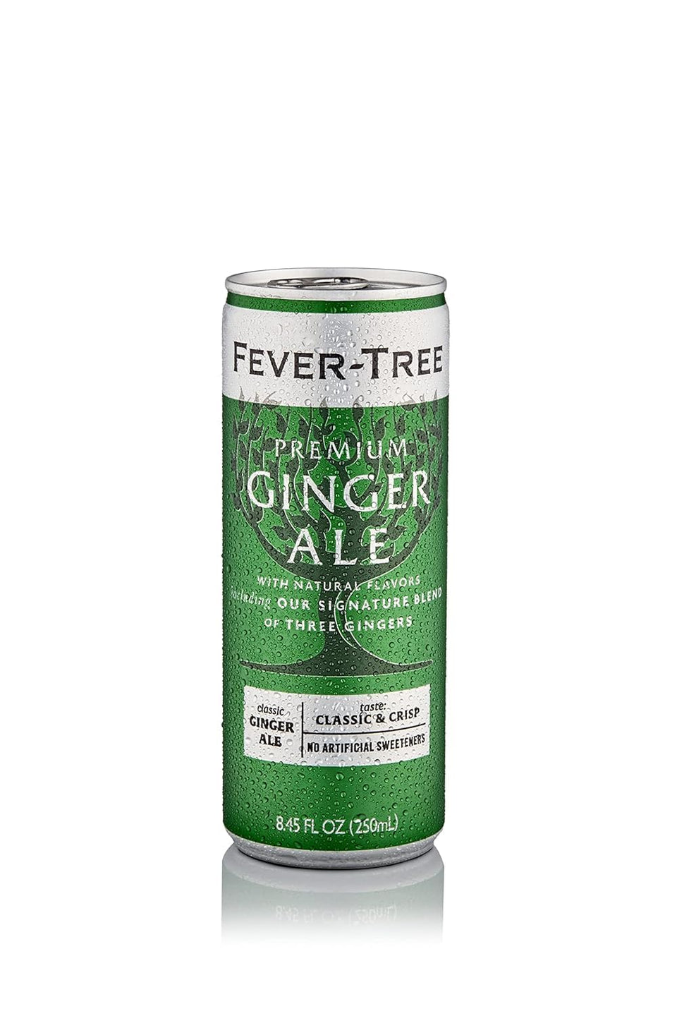 Fever-Tree Ginger Ale can pour, a premium mixer for cocktails.