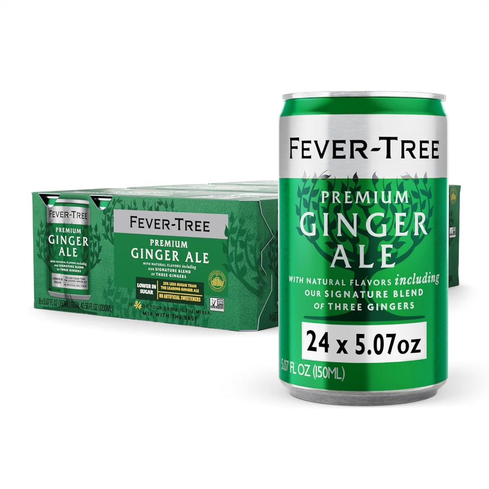 Fever-Tree Ginger Ale bottle features the classic ginger blend, ideal with premium spirits.