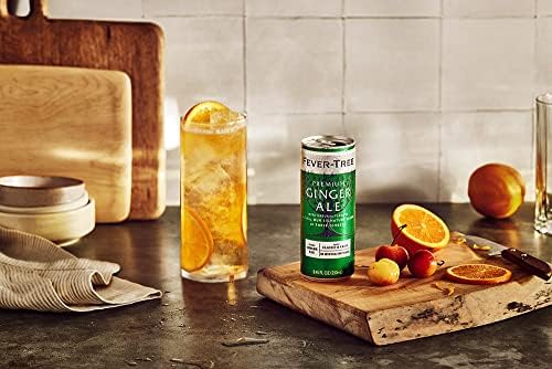 Fever-Tree Ginger Ale served over ice in a glass, ideal for refreshing drinks.