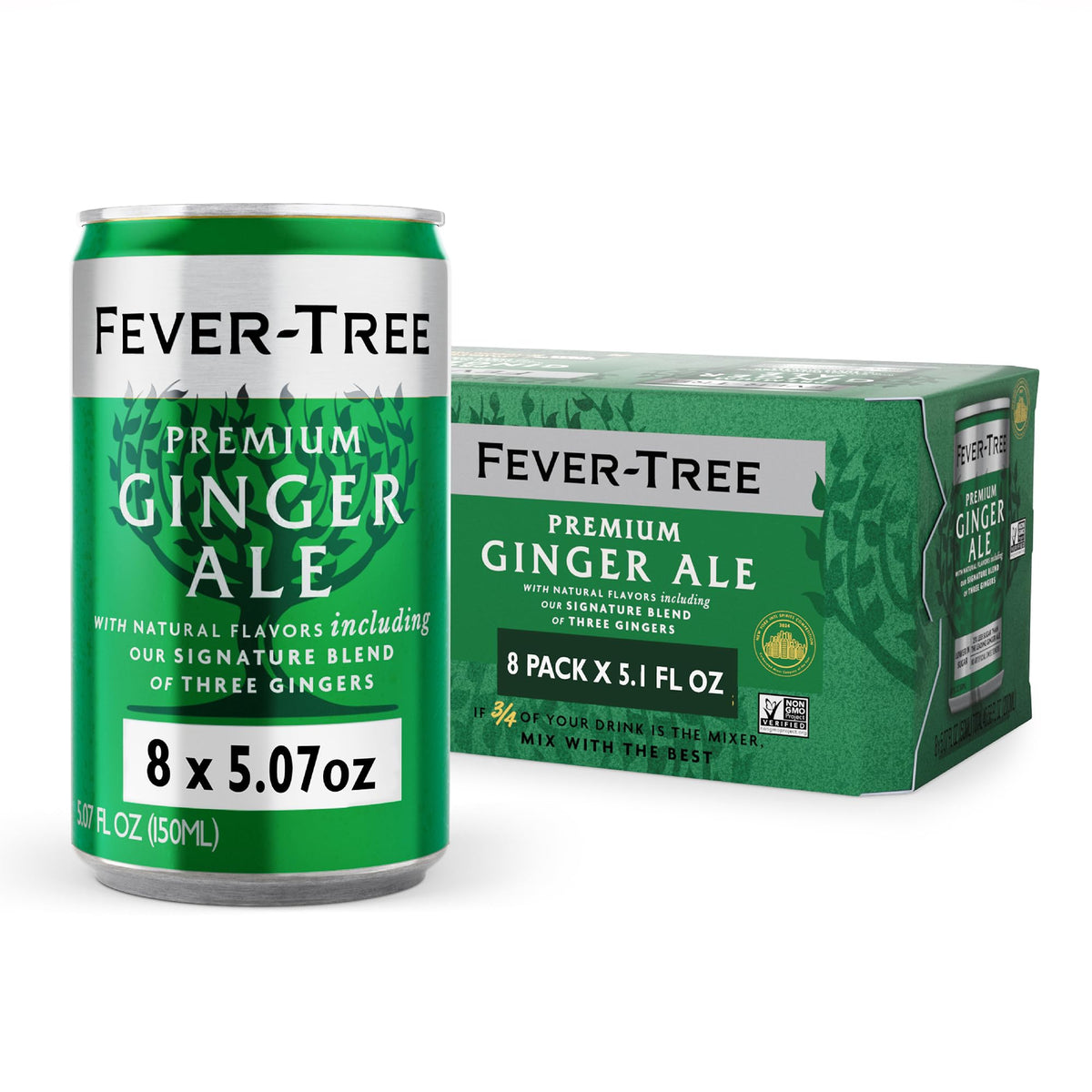 Fever-Tree Ginger Ale bottle with highlight on signature ginger oils for authentic aroma.