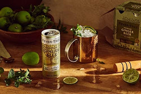 Glass with Fever-Tree Ginger Beer over ice, refreshing mocktail option.
