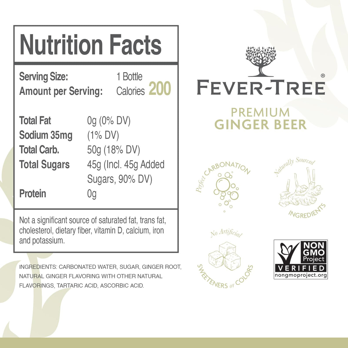 Fever-Tree Ginger Beer glass with ice showcases refreshing finish.