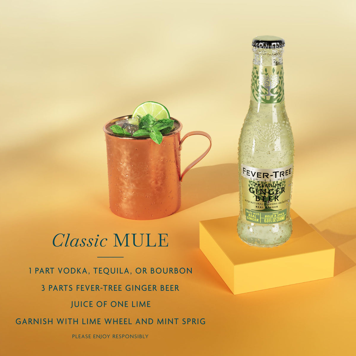 Pack of 24 Fever-Tree Ginger Beer bottles supports home bars and gatherings.