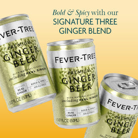 Fever-Tree Ginger Beer ingredients with three gingers from key regions displayed.