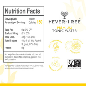 Fever-Tree Indian Tonic Water being poured into a glass with ice.